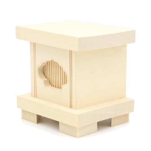 

Kurita s Special Buddhist Statue [Wood Carving Buddhist Altar] Square Base and Pedestal (W9.5cm, D8cm, H10cm) Made of Cypress Wood 19407