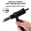 Rivet Gun Adapter Kit with Handle Grip Riveter Drill Attachment Riveting Hand Tool Insert Nut for Cordless Electric Power Drill