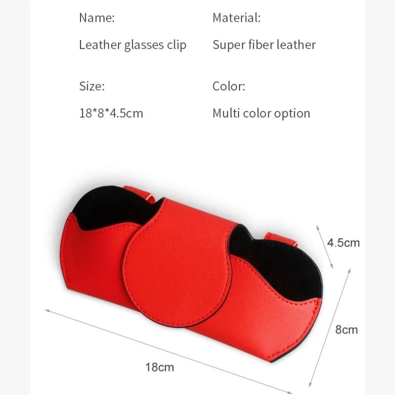 PU Leather Car Glasses Case Auto Sun Visor Glasses Holder Sunglasses Clip Card Ticket Holder Organizer Universal Car Accessories