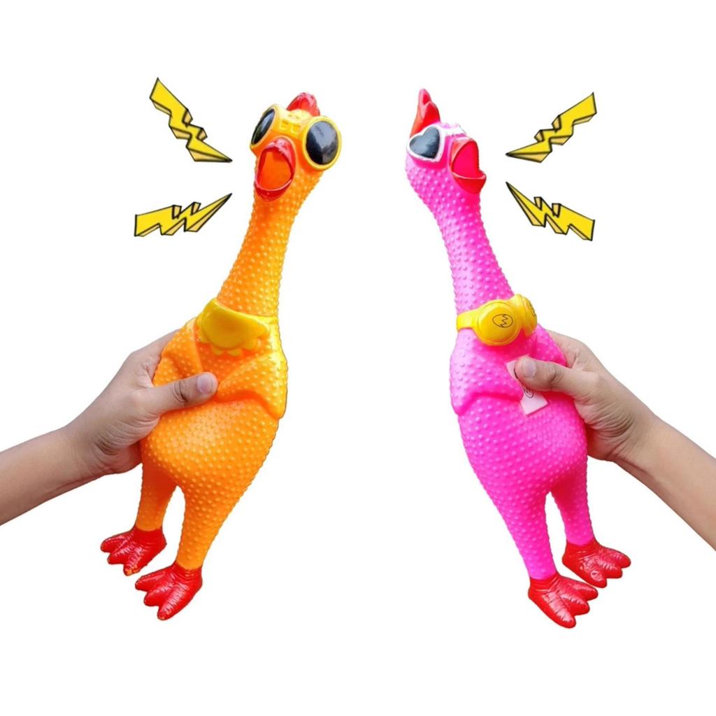This Squeaking Chicken Is A Creative Prank Toy For Kids, Adults, And Dogs. Its Squeaking Sounds Are Incredibly Fun And Addictive.