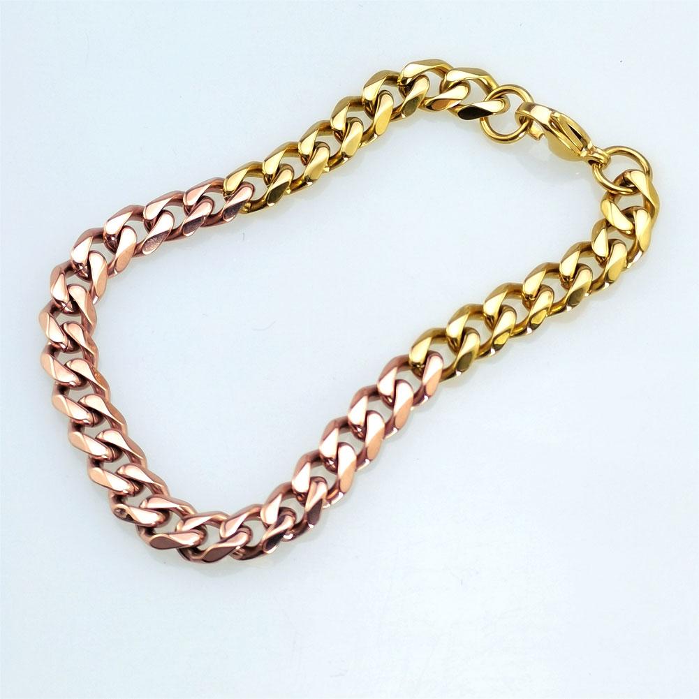 New 316L stainless steel 18K gold and rose dual Hip hop bracelet anklet