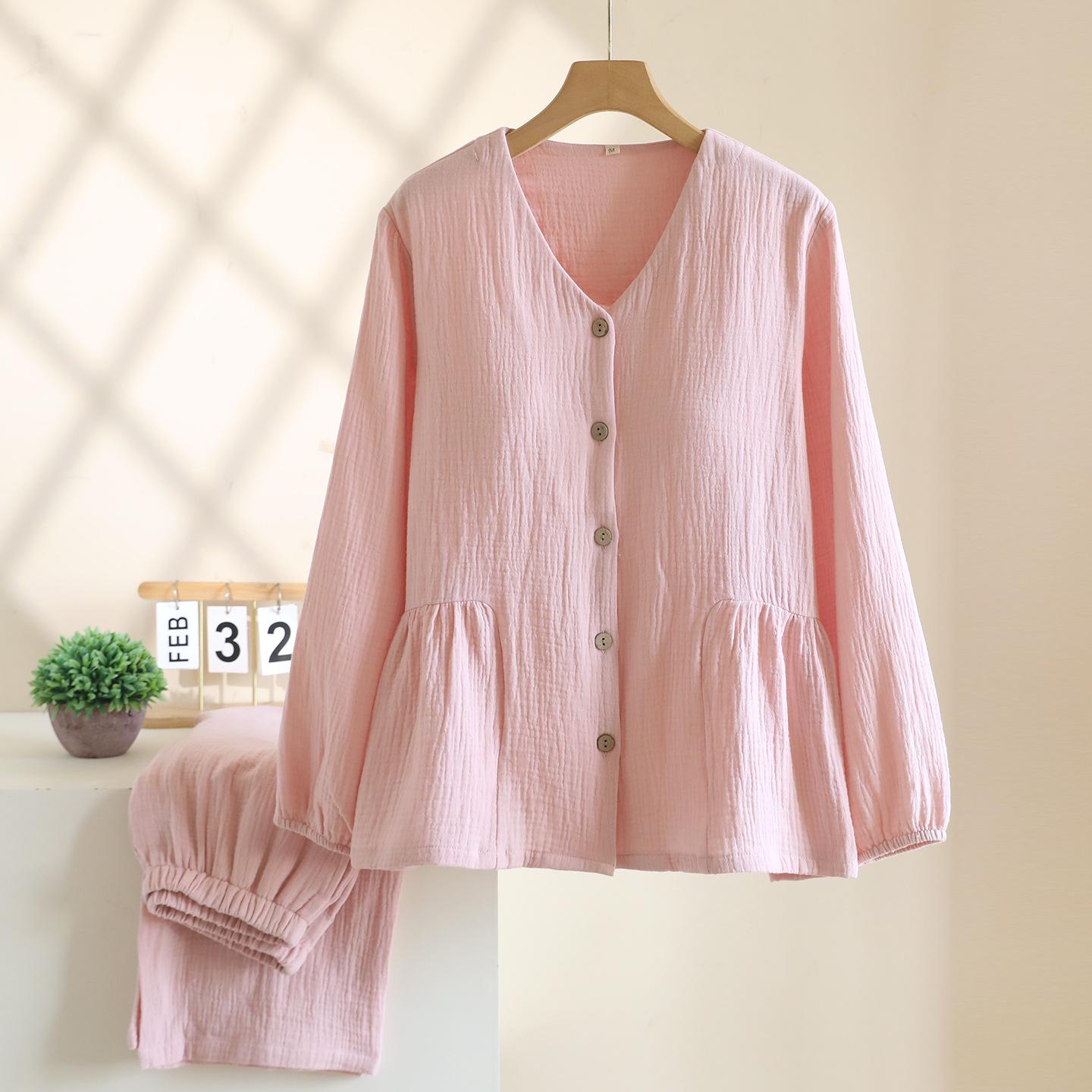 

Women s Cotton Pajama Set: Padded, Long Sleeve & Pants, Pocketed, Spring/Autumn Wear XL рожевий/персиковий