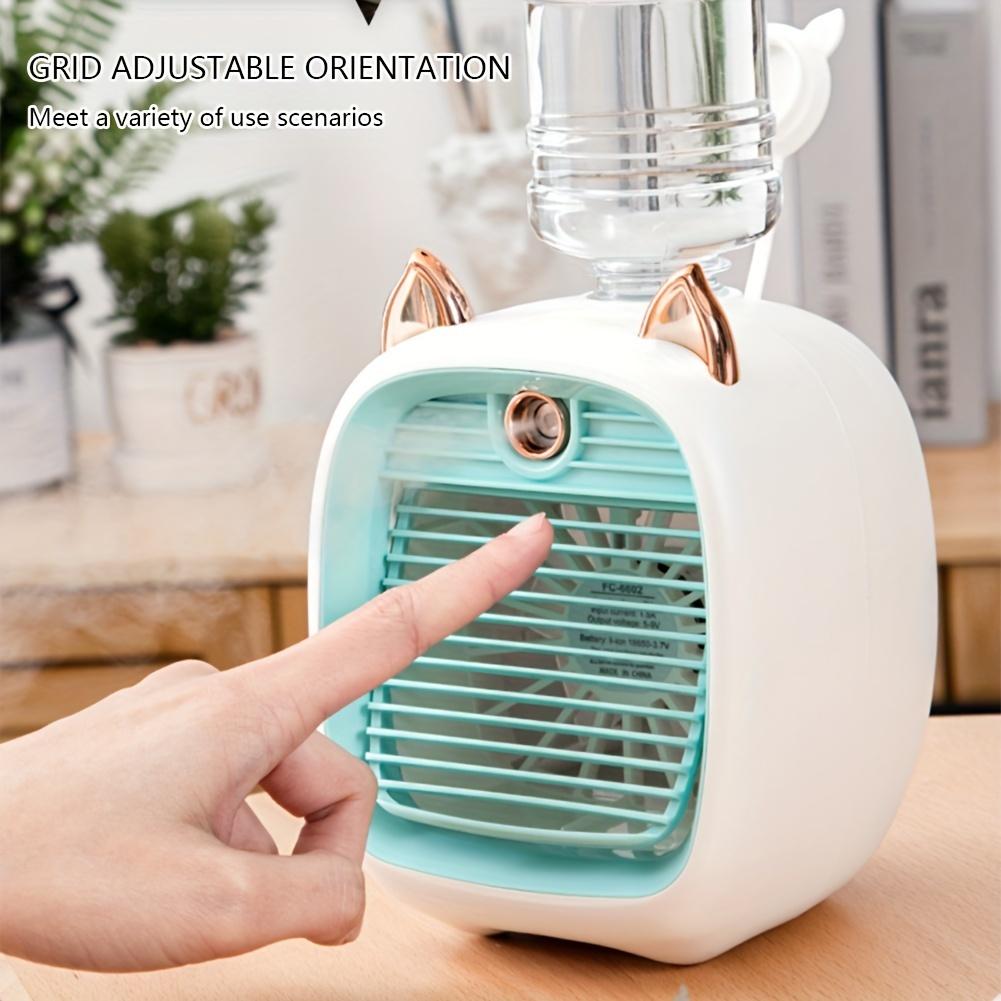 Portable Air Conditioner Fan Electric Fan Desk Misting 1200mAh 3 Gear Air Conditioner Water Cooling Fan USB Type-C Charging Spray Humidifier Fan 