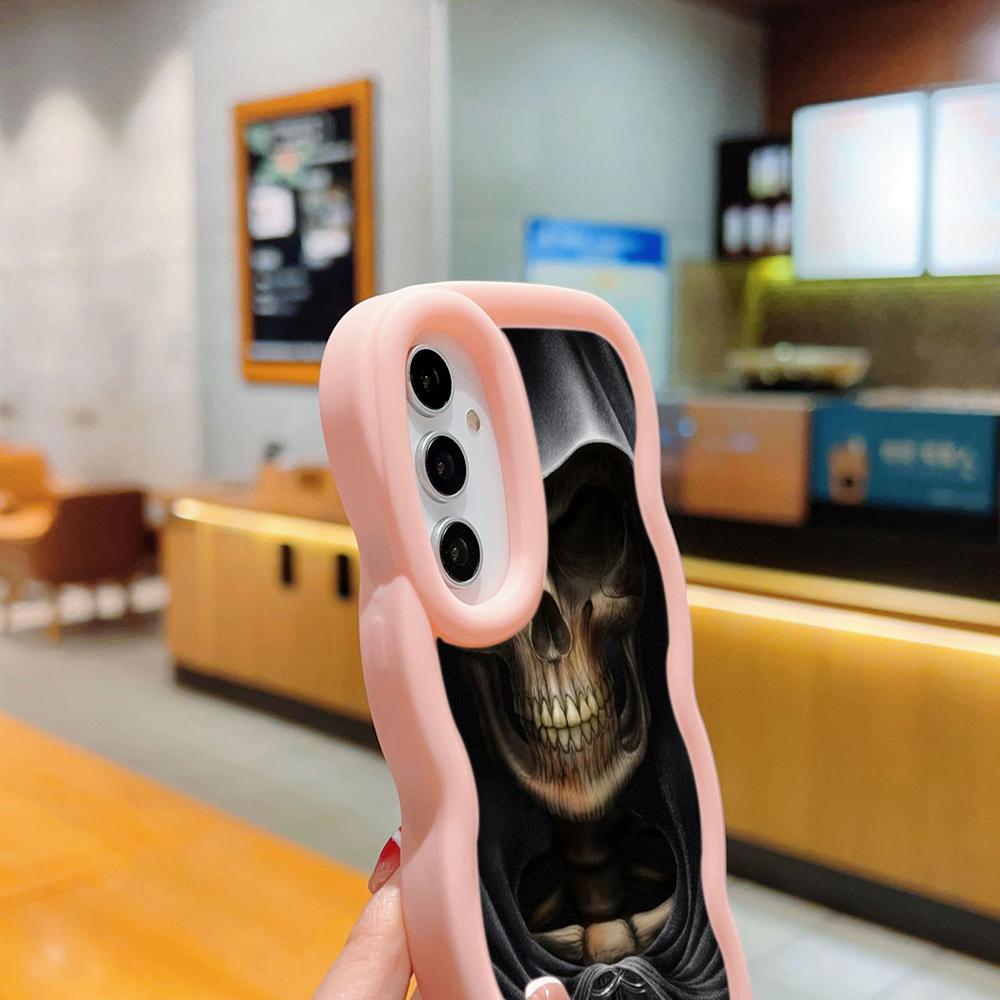LZ13 Death Prayer Grim Reaper Skull Wave Silicone Phone Cases for Samsung A15 S23 FE S24 Ultra A34 A54 A14 Motorola G32 OnePlus Soft Cover