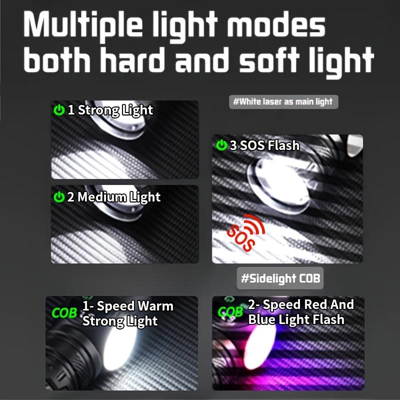 Multi Functional Rechargeable Flashlight,strong Light,telescopic Zoom,magnetic,with Side Light,suitable for Home,camping and Emergency Scenarios