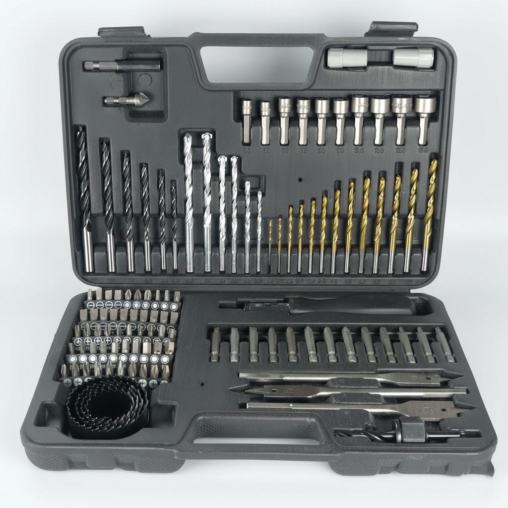 

111PCS Twist Drill Set Woodworking Tools Construction Drill Flat Hole Opener Center Position Drill Hand Tool Kit