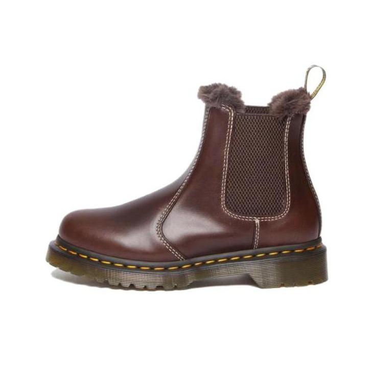 Dr. Martens Round Toe Short Chelsea Boots Women Boots Dark-Brown 30954201
