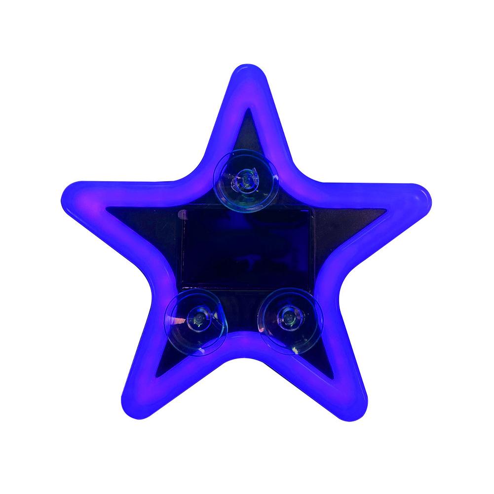 Solar Charging LED Car Window Lights Star Shaped Sparkling Mood Lights Neon Lights Car Interior Light Window Glowing Decoration