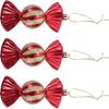 3 Pcs Christmas Window Lights Decorations Candy Pendant Ornament Hanging Tinsel Plastic Candies for Craft Tree
