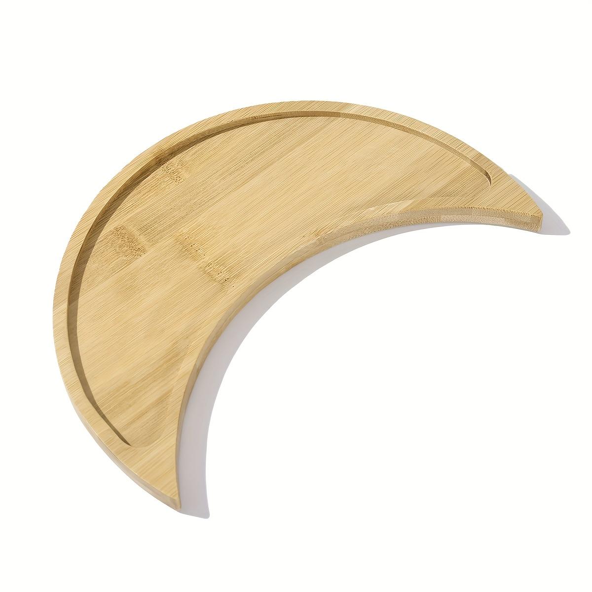 

Поднос в виде полумесяца, подставка для кристаллов, деревянный поднос для камней, коробка для хранения и органайзер для целебных кристаллов, декор в виде полумесяца