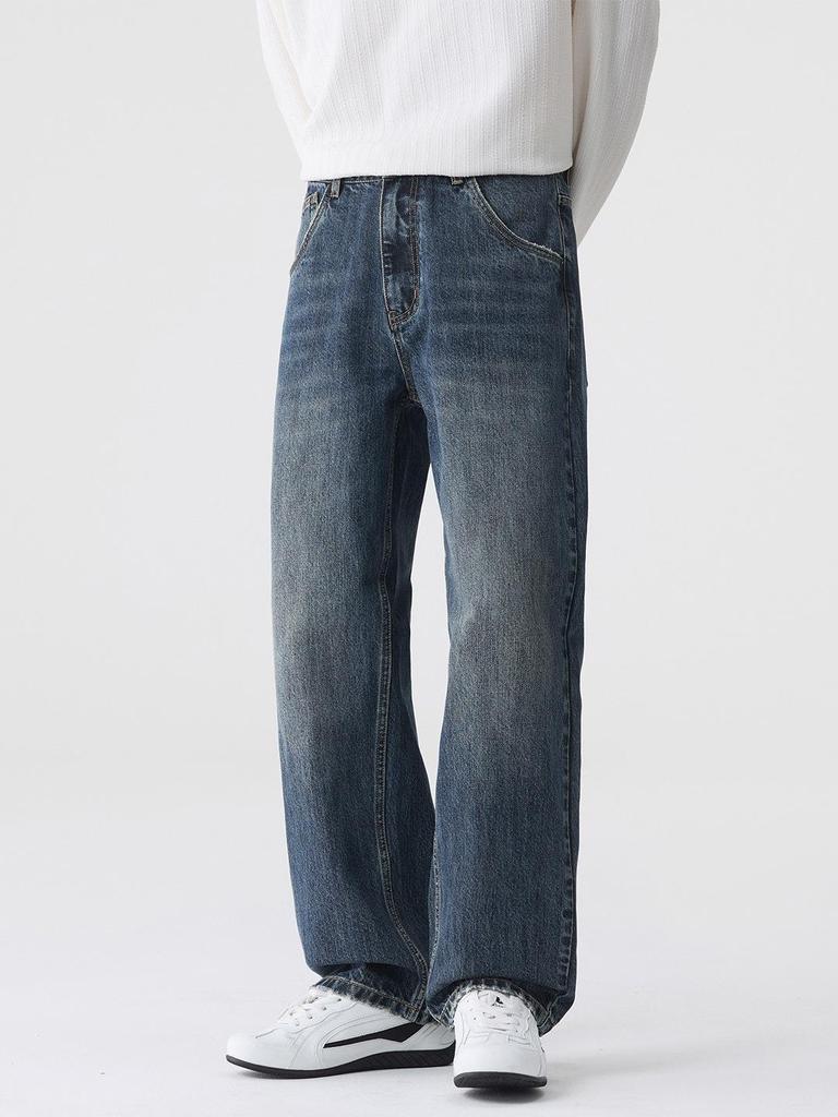 Men's American Retro Loose Straight-Leg Jeans - 2025 Autumn Wide-Leg Casual Trend