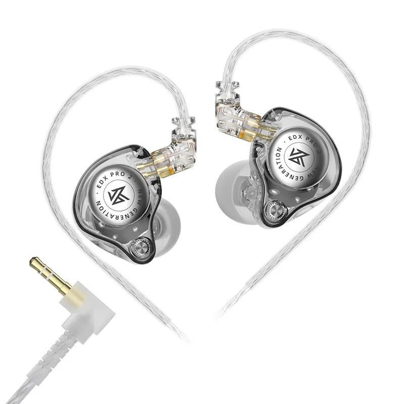 KZ EDX PRO 2 in Ear Earphone HIFI Music Earphones Earbud Dynamic Sports Games Headset 2PIN Replaceable Cable Design