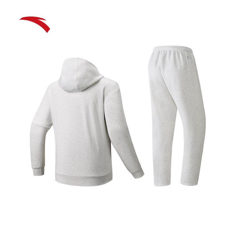 Anta Men's Fleece-lined Hooded Knit Sportswear Set