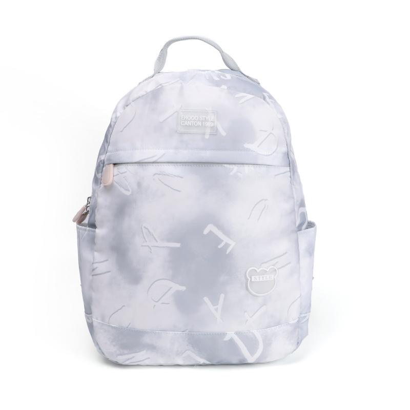 

Trendy brand time full print student schoolbag backpack women s 2025 spring new nylon cloth backpack travel bag серый