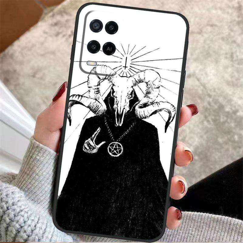 Devil Satan Dark Art Case For OPPO A96 A76 A16 A98 A78 A58 A18 A15 A17 A77 A5 A9 A74 A94 A52 A72 A53S A54S A57S