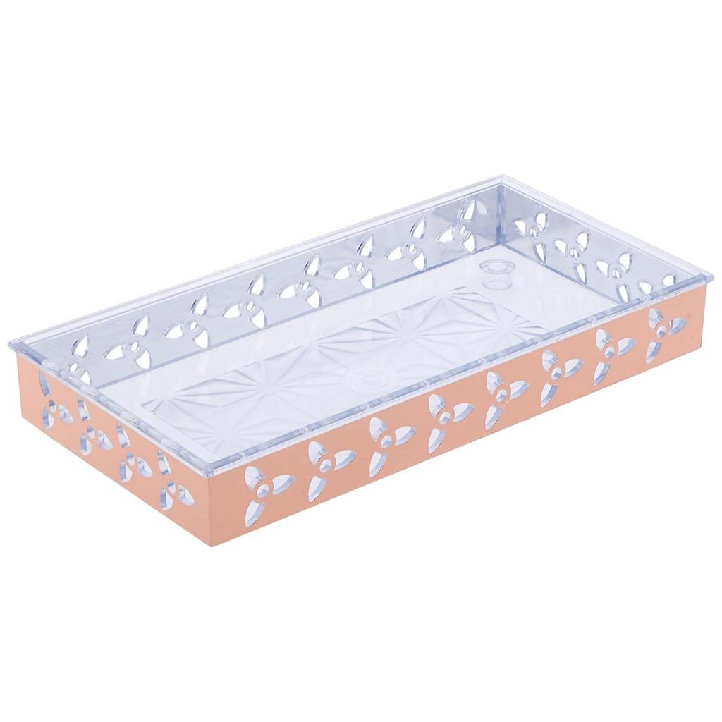 Airtight Dry Fruit Container Set With Tray|Plastic Dry Food Storage|500Ml, Set Of 2 (Rose Gold)