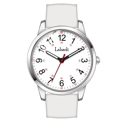 Stylish women's blue wristwatch with waterproof, ultra-thin leather strap and a simple, easy-to-read dial. Perfect for high school students.