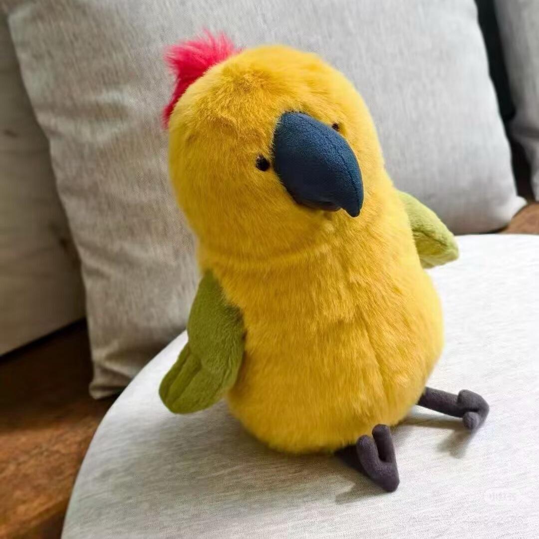 

Очаровательный новый плюшевый попугай-волнистый попугай Jellycat, забавная желтая плюшевая игрушка-попугай