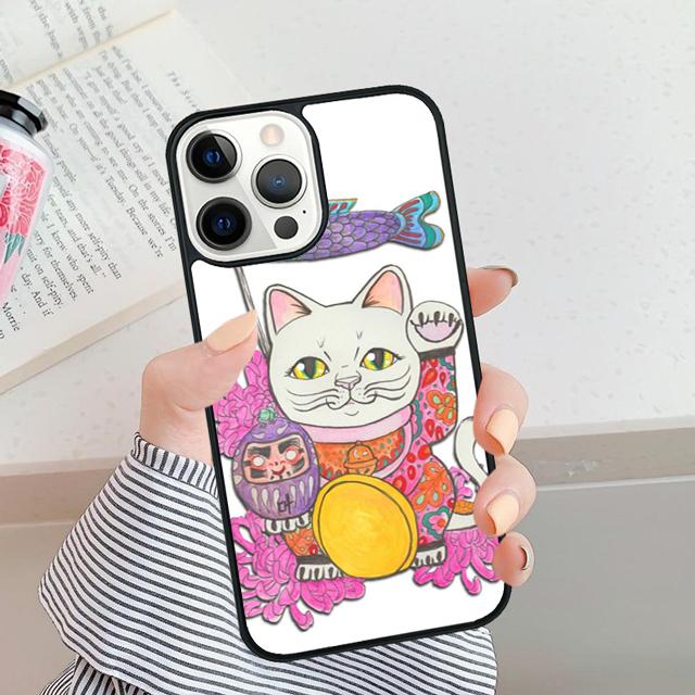 Cute Lucky Cat Phone Case Cover For iPhone 17 Air 16 15 14 Plus Apple 16 11 12 13 Pro Max Coque