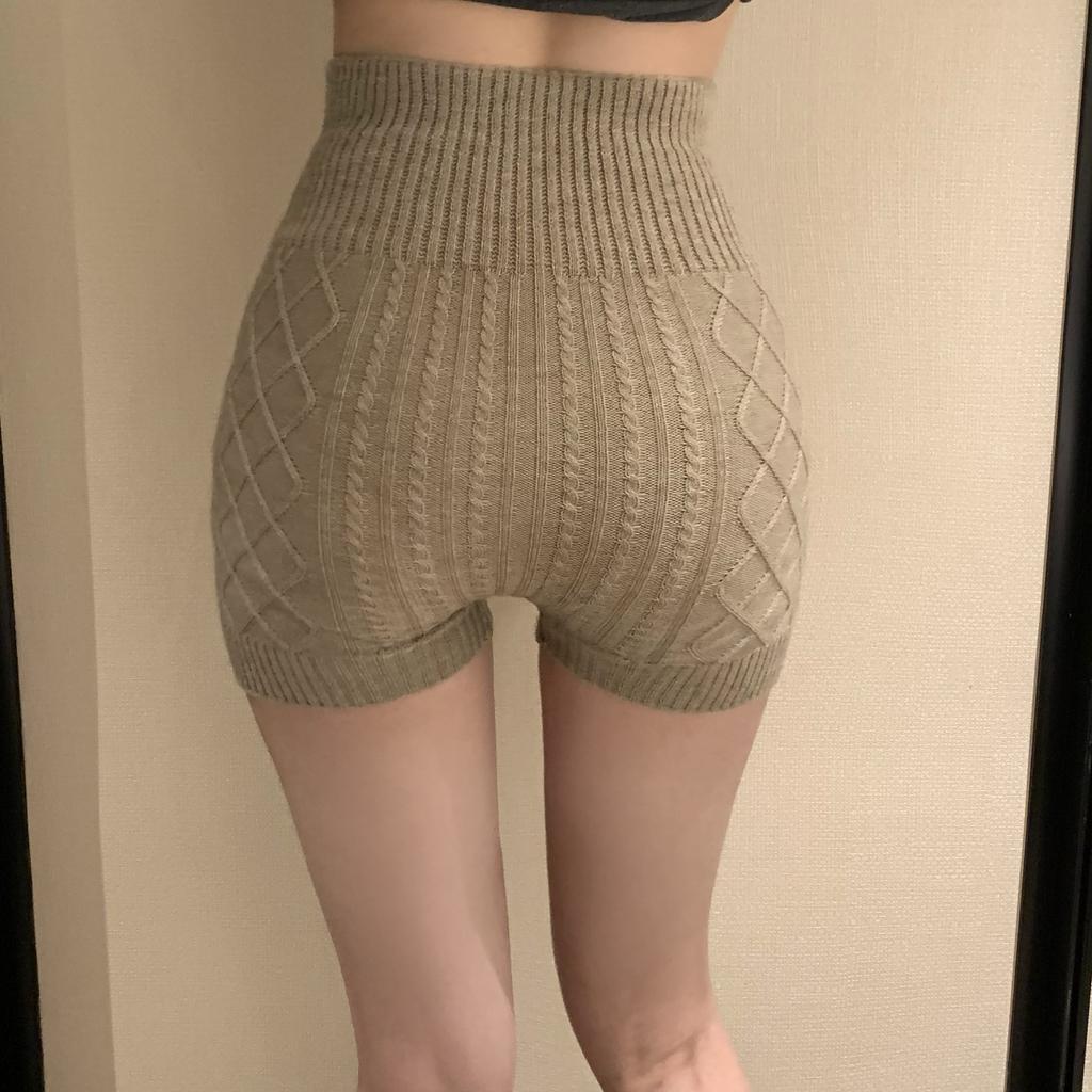 Autumn And Winter Comfortable Anti-glow Shorts Knitted Fall And Winter High Waist Simple Solid Color Bottoming Safety Pants