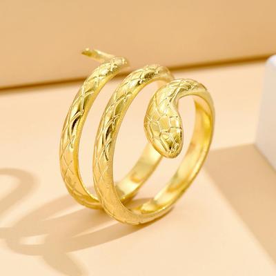 Personalized Punk Snake Rings for Couples - Titanium Steel Jewelry, Retro Street Style for Men and Women