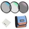 NEEWER 62mm UV/CPL/ND Filter Set (3 Pieces) - UV Protection + Circular Polarizer + Neutral Density (ND8) Camera Lens Filter Set with Multi-Coated Opti