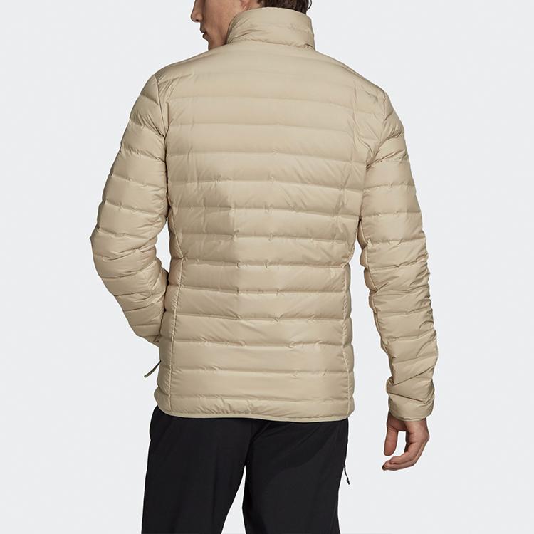 Adidas Windproof Warm Sports Stand Collar Jacket Long Sleeve Down Men Outerwear Khaki GE5826