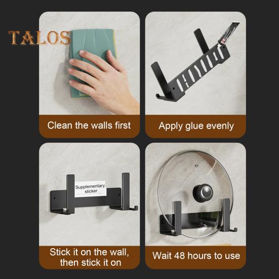 Pot Lid Storage Rack Wall-mounted No Drilling Removeable Waterproof Strong Stickiness Anti-slip Cutting Board Organizer Kitchen Wall Pot Lid Dish