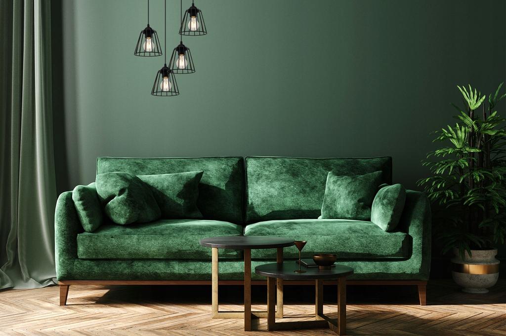 BLACK WIRE HANGING LAMP LOFT LED CHANDELIER