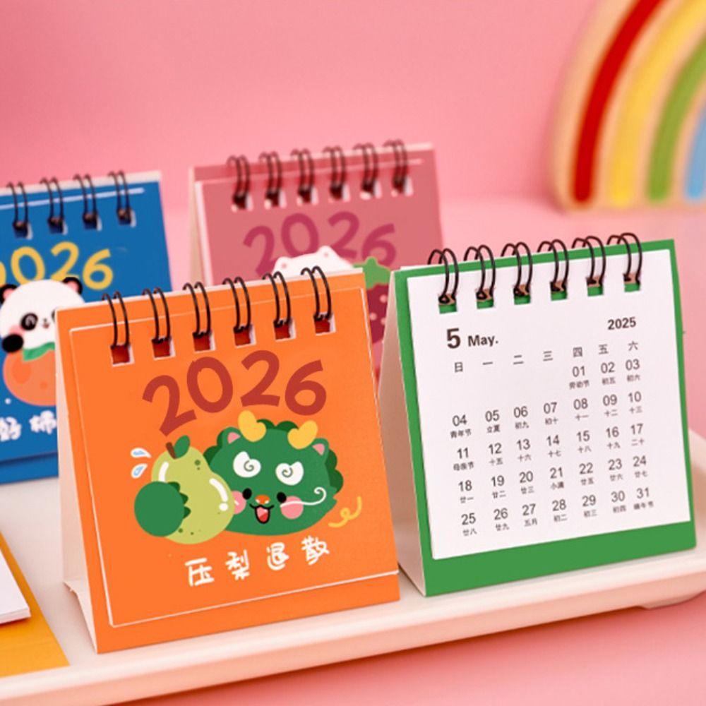 Chinese Style Mini Desktop Paper Calendar 2026 Agenda Organizer Home Office Supplies