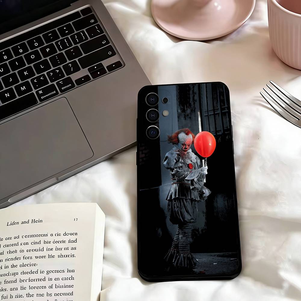 Art the Clown horror T-Terrifiers Phone Case For Samsung S25,S24,S21,S22,S23,S30,Ultra,S20,Plus,Fe,Lite,Note,10,Black Cover