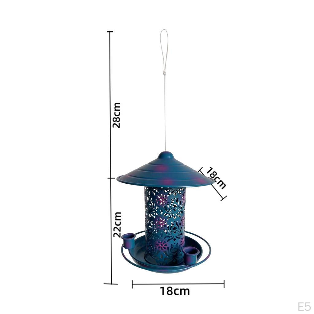 Bird Feeder for Outside Hanging Garden Decor Premium Weatherproof Food Bowl Metal Courtyard