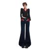 Low-rise double-button slightly pulled jeans for women's autumn and winter new Spice Girls loose and thin horseshoe flared pants without sticking legs