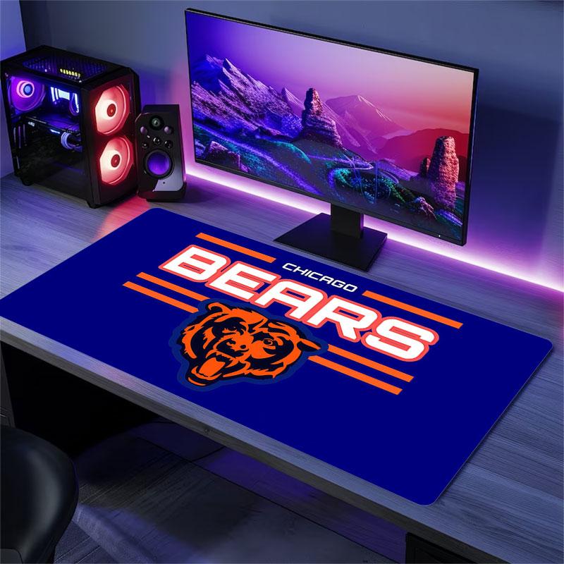 Chicago Bears Mauspade, Große Gaming-Schreibtischmatte, Rutschfestes XXL-Mauspad für Laptop & Tablet, Mini-PC-Spielmatte mit genähten Kanten