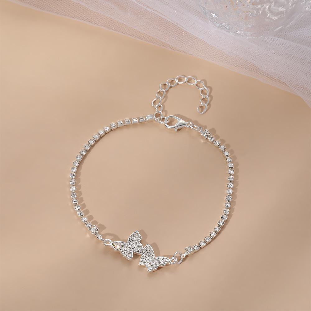 Fashion Light Luxury Bracelet, Exquisite Butterfly Full Diamond Adjustable Versatile Bracelet Jewelry