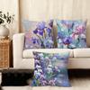 Flowers Iris Cushion Cover Soft Plush Fabric Double-Sided Printed Sofa Cushion Cover For All Seasons Home Decor Gift