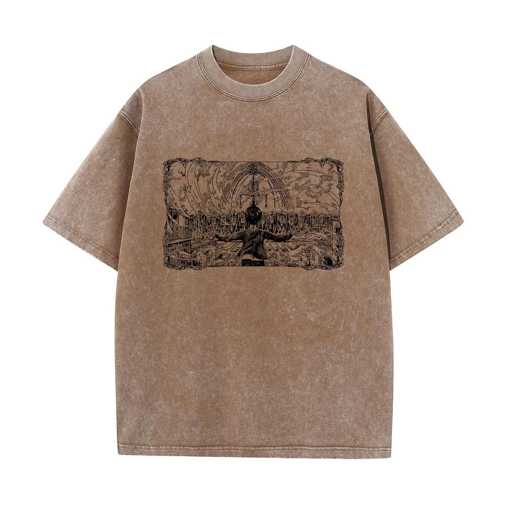 Mens Attack on Titan Anime TShirt Oversized Cotton Tee Streetwear Hip Hop