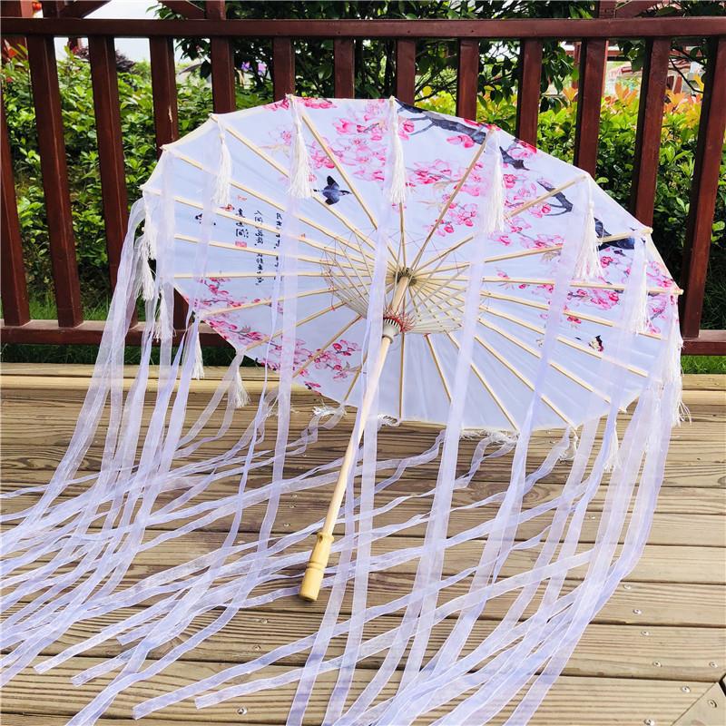 Traditional Hanfu Umbrella with Tassels for Women's Costumes and Children's Photoshoots