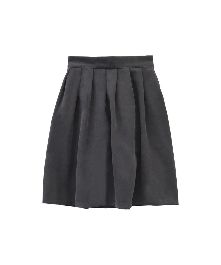 Pink Pineapple Basic Midi Pleats Skirt_Grey