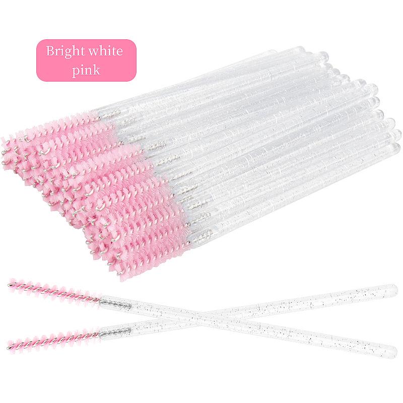 Straight Head Mascara Brush & Eyelash Curler Set - Disposable Spiral Rod with Crystal Eyebrow Comb