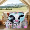 1PC Custom Name Love Cows Art Outdooor Flannel Blankets Patterns Throw Blanket All-Season Soft Gift for Couch, Bed, Camping Gifts