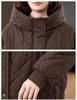 Mid-Length Retro Casual Plus Size Women's Hooded Cotton Jacket - Winter 2024