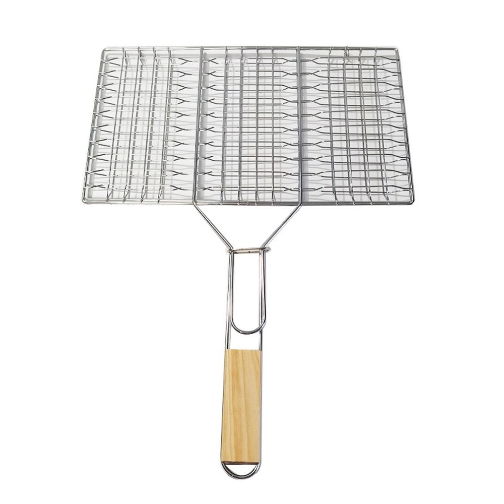 Reusable Fish Grilling Rack Folding BBQ Grilling Basket Portable Fish Grill Baskets  for Veggies