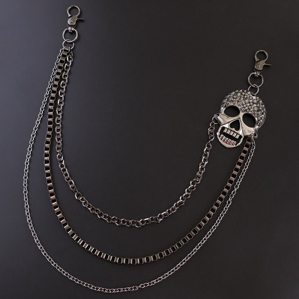 Gothic Skull Waist Chain Metal Tassel Jeans Chain Personality Punk Belt Chain Jeans Decoration