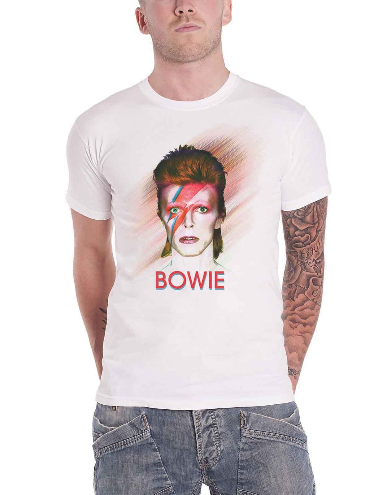 David Bowie T Shirt Bowie Is World Tour Back Print new Official Mens White Size XXXXL