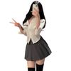 Xianyi Japanischer Stil Plissee-Rock & Kurzarmhemd JK Uniform für Damen