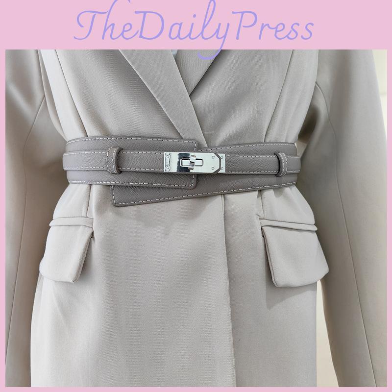 Leather Simple Wide Belt For Women Adjustment For Dress And Coat Gift Styling