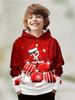 Felpa per bambini, felpe con cappuccio natalizie, moda per bambini, stampa di Babbo Natale, vestiti per bambine, abbigliamento per esterni per bambini