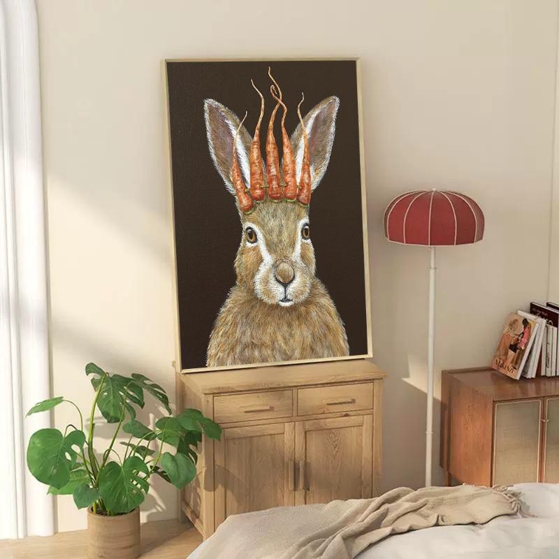 Vogel Kaninchen Ente Tier Gemüse Kopf Klassische Vintage Poster HD Qualität Wandkunst Retro Poster für Heim Zimmer Wanddeko
