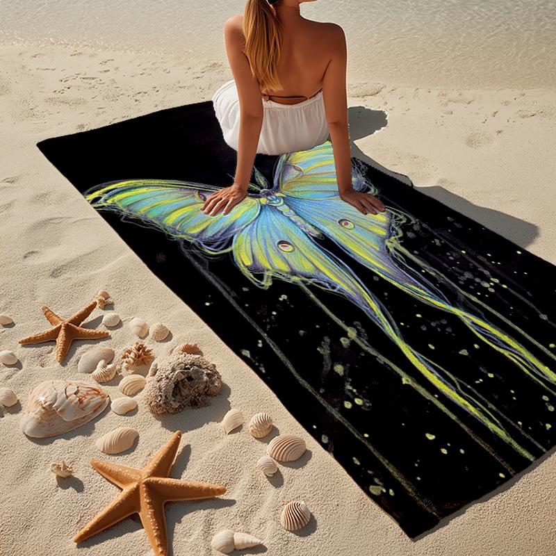Gothic Moth And Skulls Beach Towel, Super Soft Microfiber, Gift for Her/Him, Birthday, for Pool, Beach, Travel, Home Decor Fan gifts